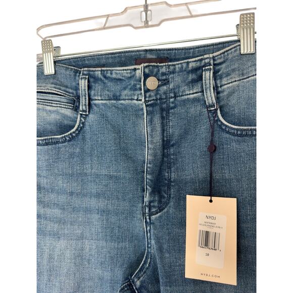 NYDJ Girlfriend Jeans Medium Wash Lift Tuck Technology Straight Leg Size 10 - Picture 2 of 14